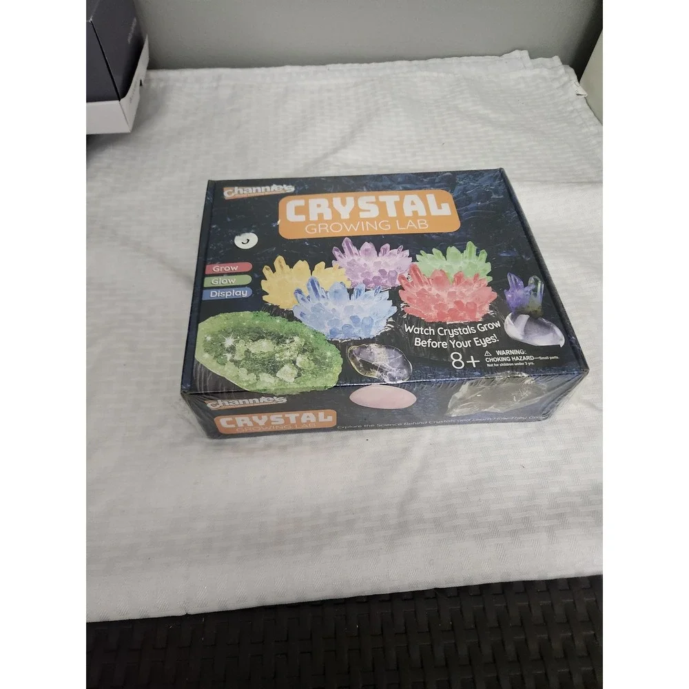 Channies Crystal Growing Lab Science Kit Grow Glow Display Kids Ages 8 Plus NEW